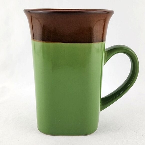 Royal Norfolk 5 Tall Mugs Quality Collectible Stoneware Green Brown - Picture 5 of 12